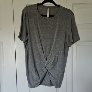 Babaton Heather Gray Twist Front Tee